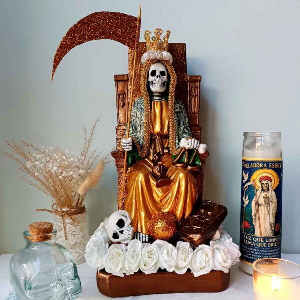 Santa  Muerte Dolares en el trono -  Abundancia 37cm