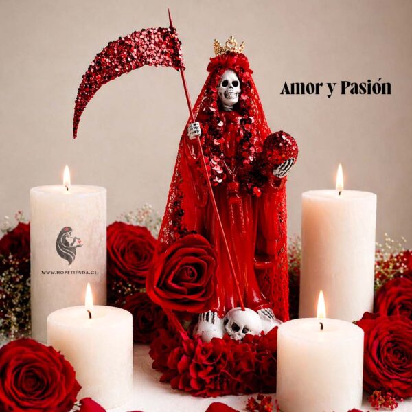 Santa Muerte Roja / Amor y Pasión en 30cm