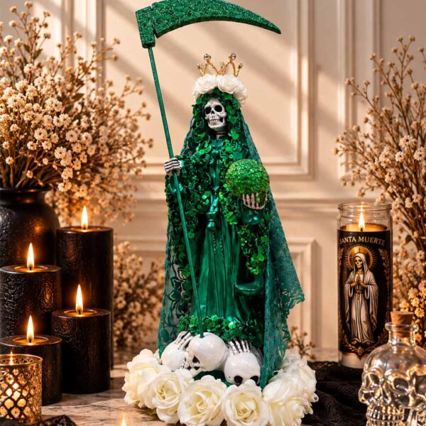 Santa Muerte Verde - Economía y Justicia  30cm