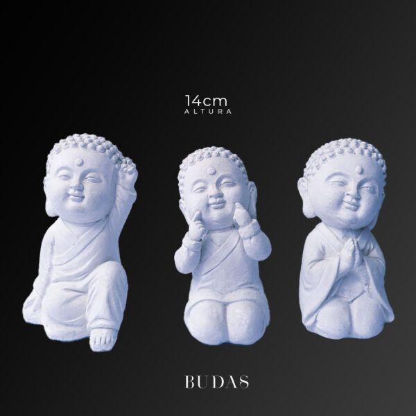 BUDAS - Trío de Mini Budas Zen 14cm