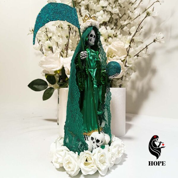 Santa Muerte Verde - Economía y Justicia  30cm