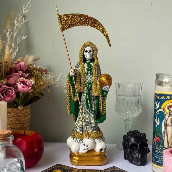 Nueva Santa Muerte Dólares Abundancia y Exito - 30cm
