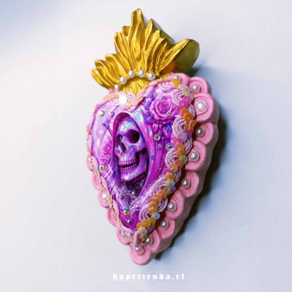 Corazón Niña Rosa 2 con cristales