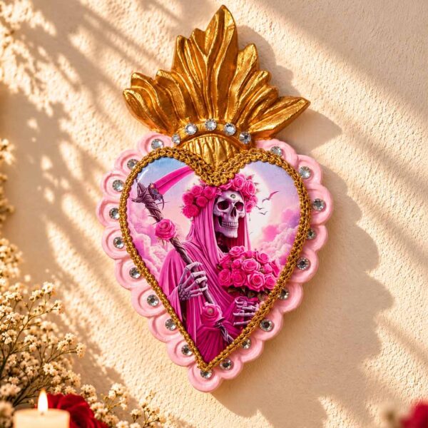 Corazón Niña Rosa con cristales