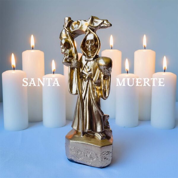 Santa Muerte Efecto Oro 22cm