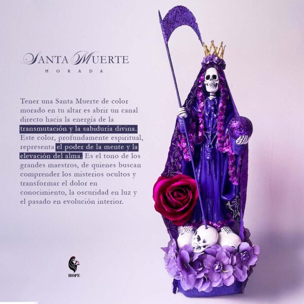 Santa Muerte Morada - Transmutacion y Resiliencia Espiritual  -46cm