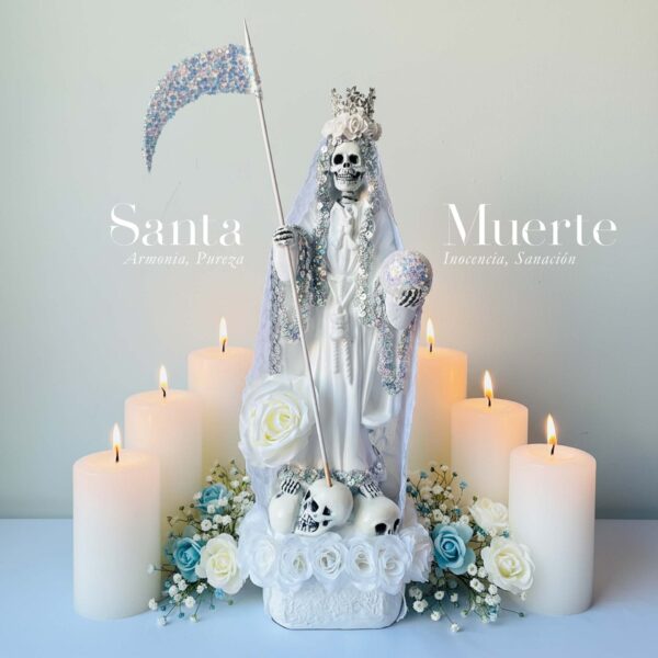 Santa Muerte Blanca - Estatua Paz Armonía Pureza Inocencia Sanación Purificación - 46cm