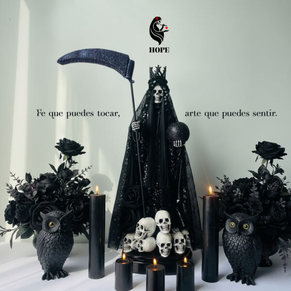 Santa Muerte Negra - Guardiana del destino - 65 cm