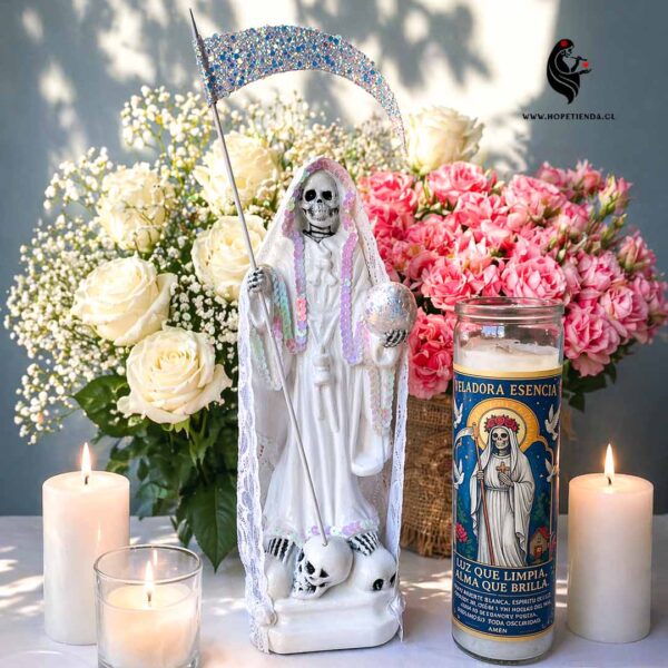Santa Muerte La Niña Blanca - Paz y limpieza espiritual 30cm