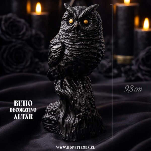 Buho Negro decorativo altar 9,8 cm