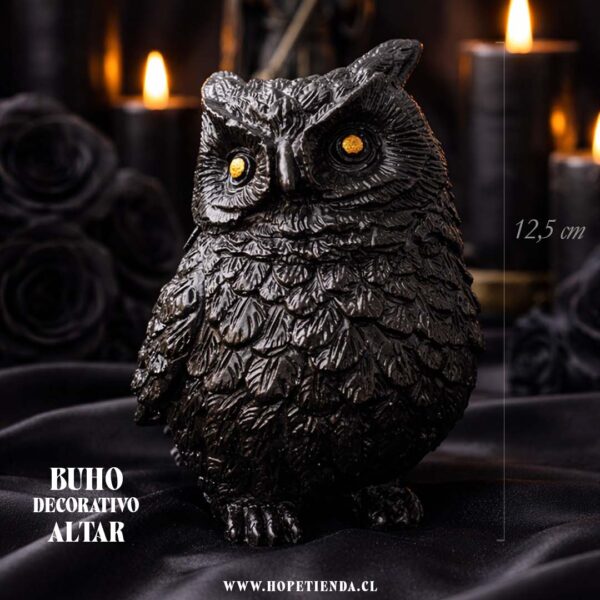Buho Negro decorativo altar 12,5 cm