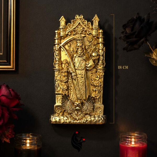 Altar de Muro Santa Muerte efecto Oro Cromado