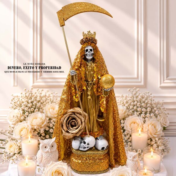Santa Muerte Dorada - Dinero, Exito y Prosperidad 54cm
