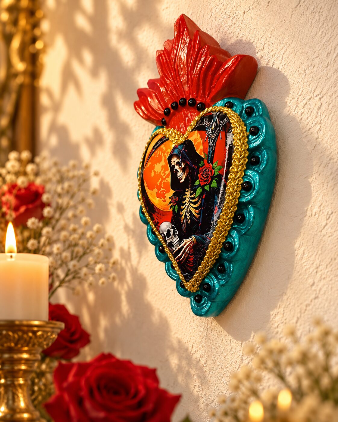 Corazón Sagrado de la Santa Muerte – Amor, Protección y Transformación - Imagen 2